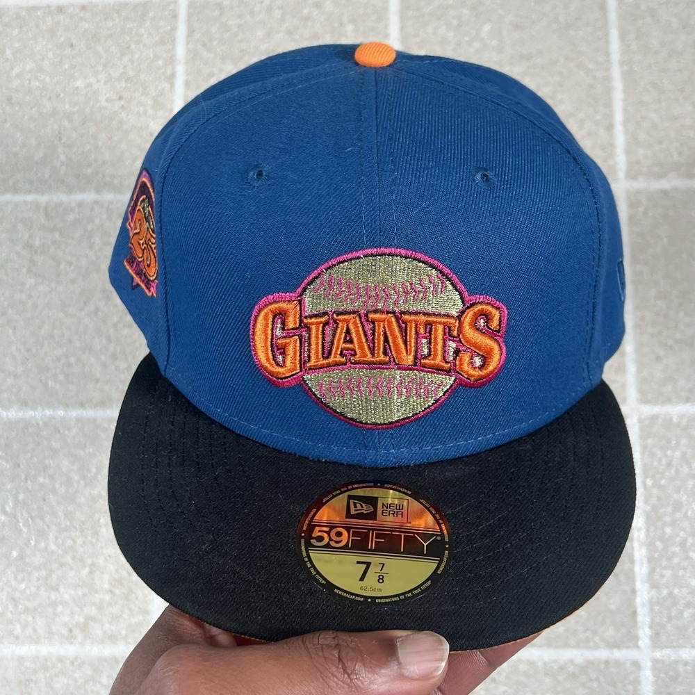 Blue San Francisco Giants Black Orange 25th Patch New Era 59Fifty Fitted 7 7/8